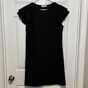 Ces Femme Black Ruffle Sleeve Dress M/L
